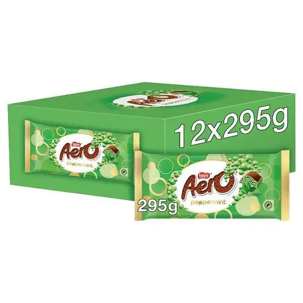 Aero Peppermint Milk Chocolate Giant Sharing Bar 295g (Case of 12)  Adomoo