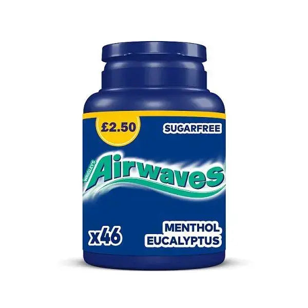 Airwaves Menthol & Eucalyptus Sugarfree Chewing Gum Bottle 46 Pieces (Case of 6)  Adomoo