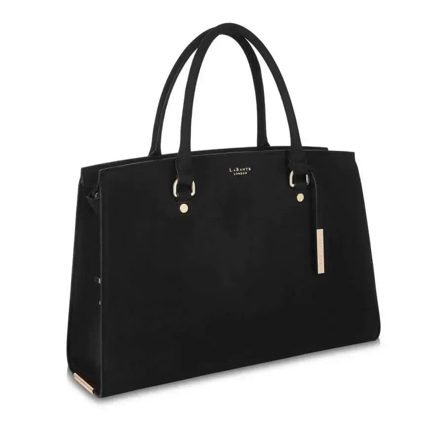 Aricia Black Vegan Laptop Bag  Adomoo