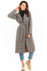 Awama double collar, tied coat  Adomoo