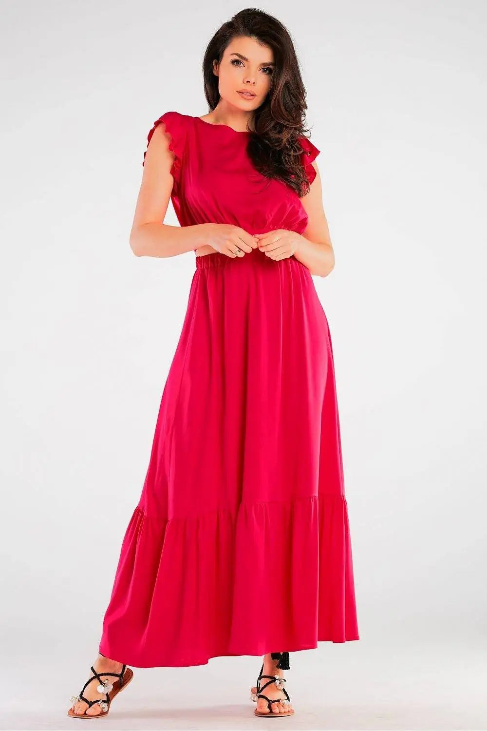 Awama elastic waist long maxi skirt  Adomoo