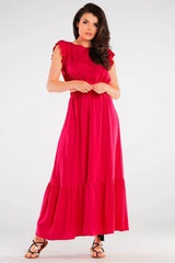 Awama elastic waist long maxi skirt  Adomoo