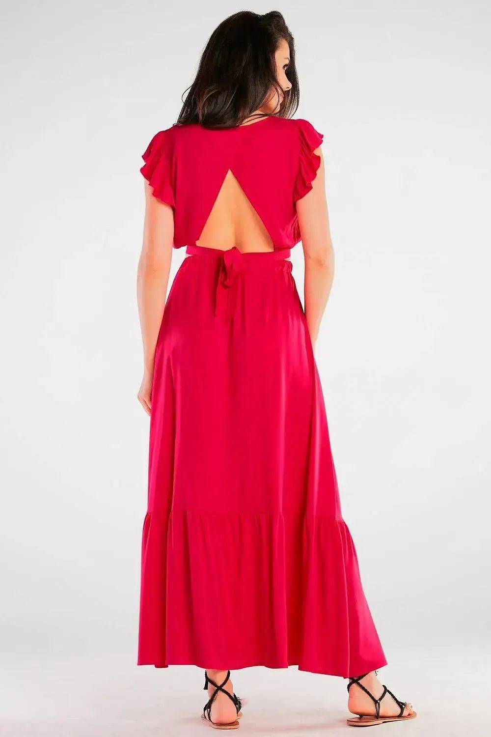 Awama elastic waist long maxi skirt  Adomoo