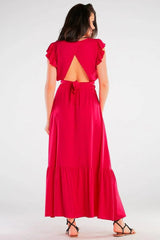 Awama elastic waist long maxi skirt  Adomoo