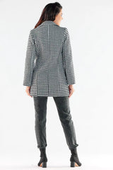 Awama large black buttons double-breasted coat  Adomoo