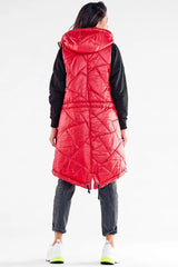 Awama quilted shiny fabric gilet  Adomoo