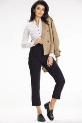 Awama stand-up blouse with long sleeves and a heart neckline  Adomoo
