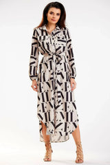 Awama two pockets shirt maxi dress  Adomoo