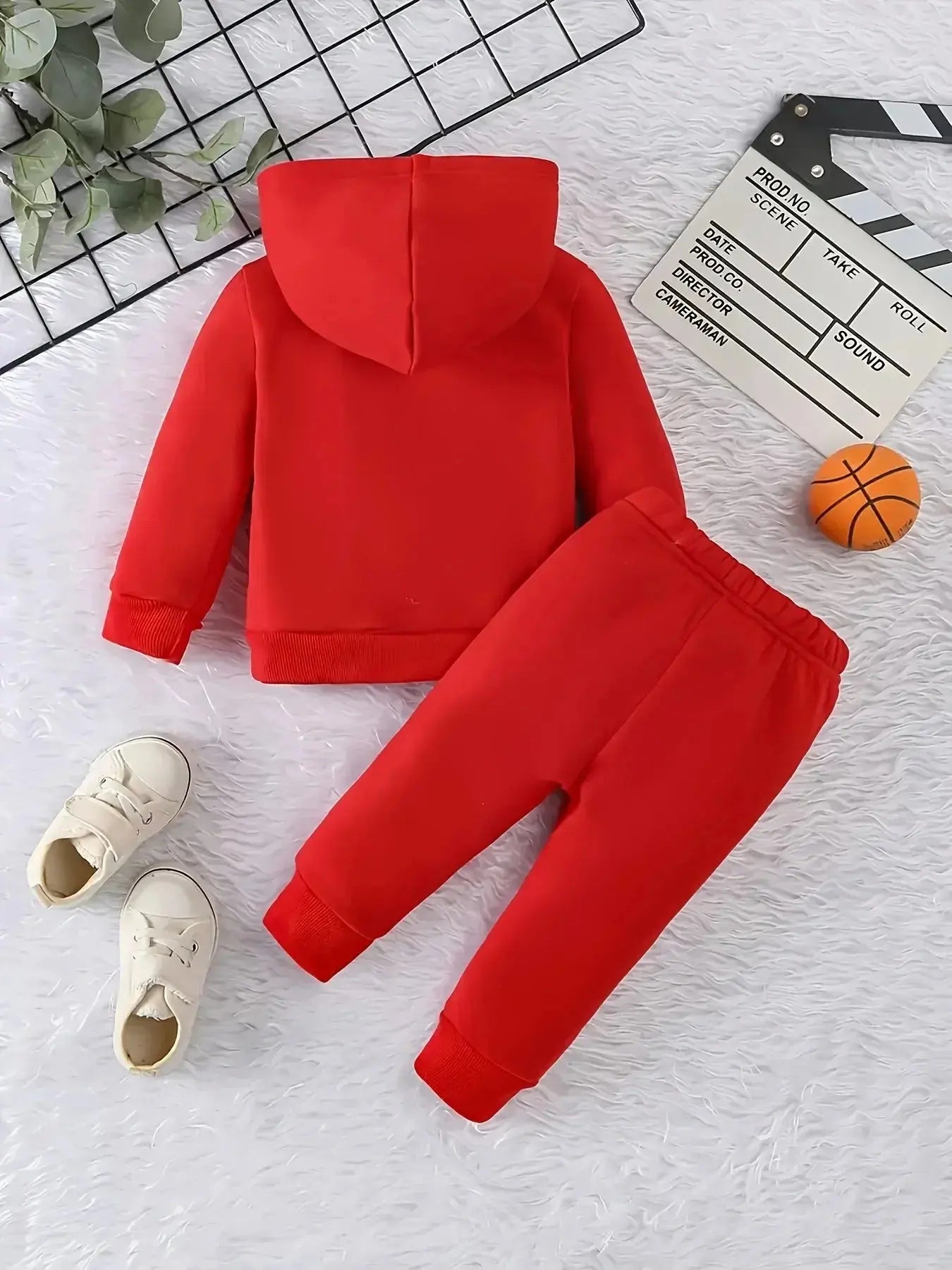 Baby Boy KING Crown Pattern Fleece Hoodie+Casual Pants Two Piece Set Spring and Autumn Sportswear  Adomoo