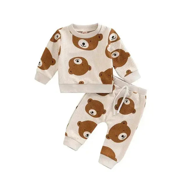 Baby Clothes Newborn Girl Boy 2Pcs Cotton Rainbow Fall Outfits Girls Clothing Suit  Adomoo