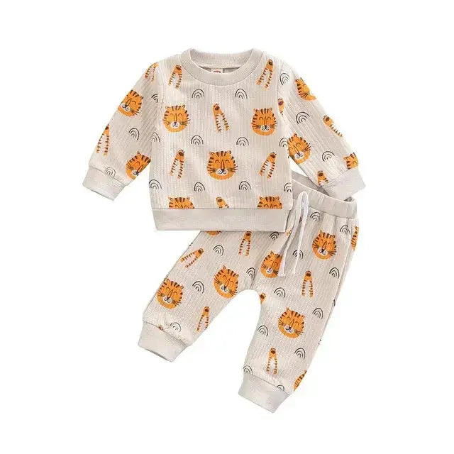 Baby Clothes Newborn Girl Boy 2Pcs Cotton Rainbow Fall Outfits Girls Clothing Suit  Adomoo