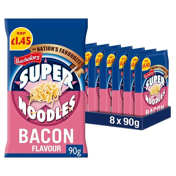 Batchelors Super Noodles Bacon Flavour 90g (Case of 8)  Adomoo