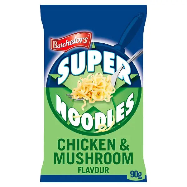 Batchelors Super Noodles Chicken & Mushroom Flavour Noodle Block 90g (Case of 8)  Adomoo