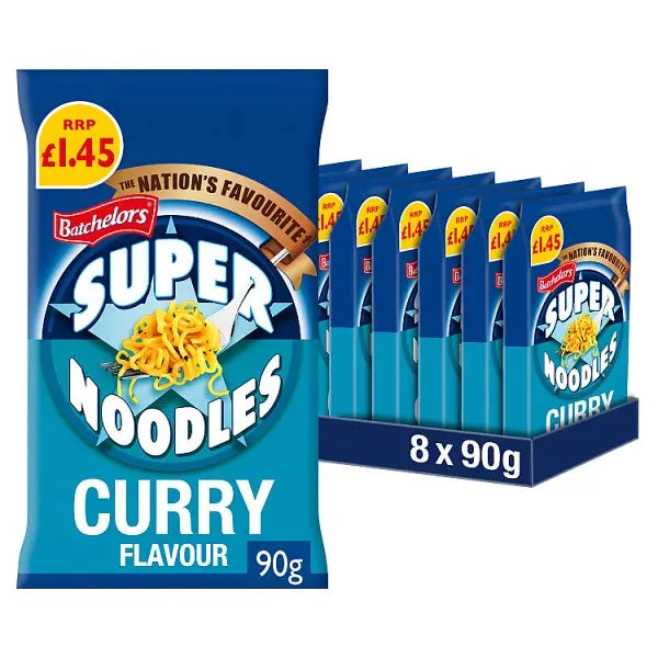 Batchelors Super Noodles Mild Curry Flavour 90g (Case of 8)  Adomoo