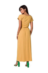 BeWear Comfortable cotton maxi dress with a neckline  Adomoo