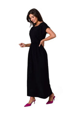 BeWear Comfortable cotton maxi dress with a neckline  Adomoo