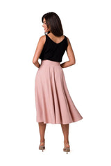 BeWear high waist and decorative buttons midi skirt  Adomoo