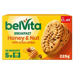 Belvita Breakfast Biscuits Honey & Nut with Choc Chips 5 Pack (Case of 10)  Adomoo