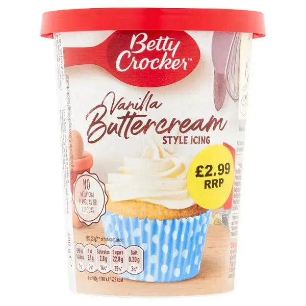 Betty Crocker Vanilla Buttercream Style Icing 400g (Case of 4)  Adomoo