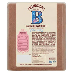 Billington's Dark Brown Soft Natural Unrefined Cane Sugar 3kg  Adomoo