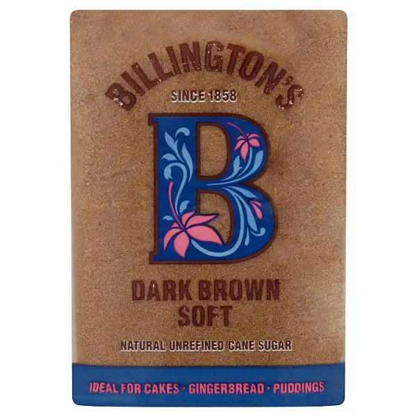 Billington's Dark Brown Soft Natural Unrefined Cane Sugar 500g (Case of 10)  Adomoo