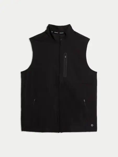 Black Woven Gilet  Adomoo