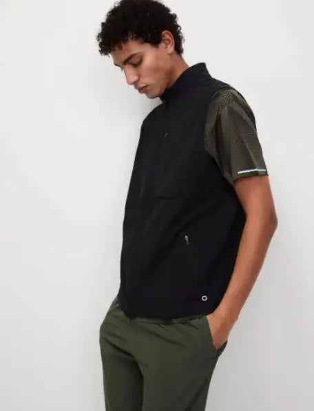 Black Woven Gilet  Adomoo