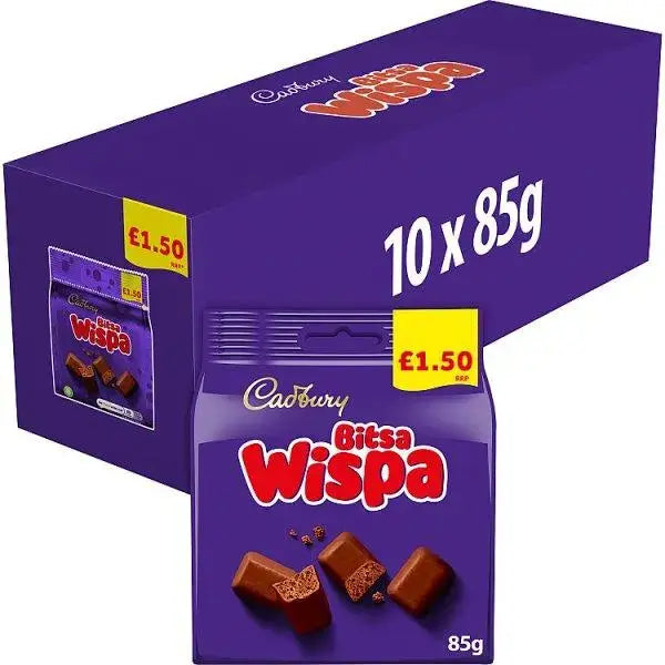 Cadbury Bitsa Wispa Chocolate Bag 85g (Case of 10)  Adomoo