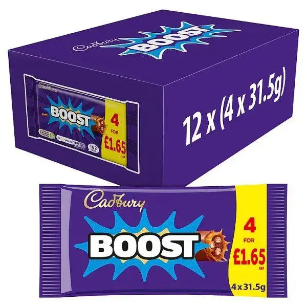 Cadbury Boost 4 x 31.5g (126g) (Case of 12)  Adomoo