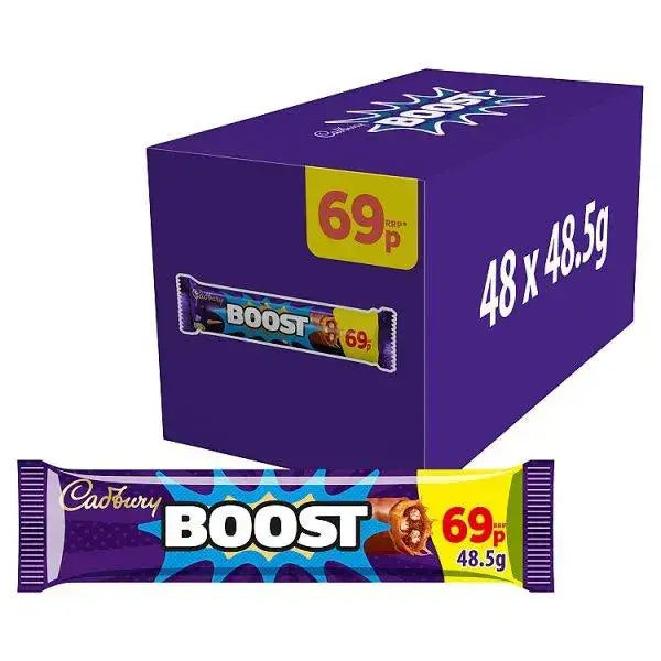 Cadbury Boost Chocolate Bar 69p PMP 48.5g (Case of 48)  Adomoo