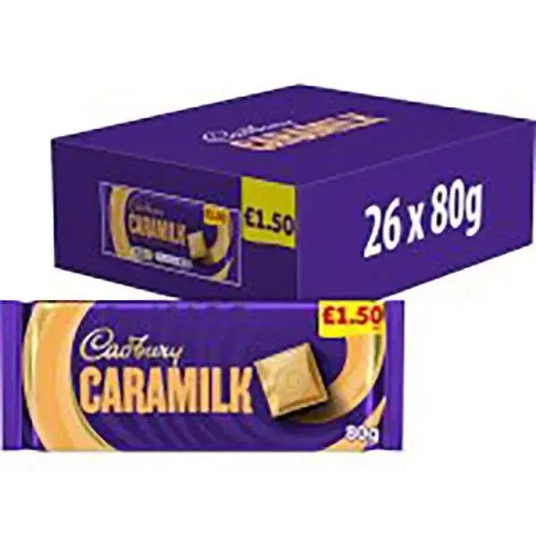 Cadbury Caramilk Golden Caramel Chocolate Bar 80g (Case of 26)  Adomoo