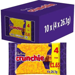 Cadbury Crunchie Chocolate Bar 4 Pack Multipack 104.4g (Case of 10)  Adomoo