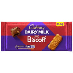 Cadbury Dairy Milk Biscoff Biscuit Chocolate Bar 95g (Case of 21)  Adomoo
