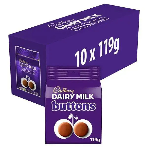 Cadbury Dairy Milk Buttons Chocolate Bag 119g (Case of 10)  Adomoo