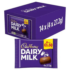 Cadbury Dairy Milk Chocolate Bar 4 Pack 108.8g (Case of 14)  Adomoo