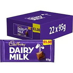 Cadbury Dairy Milk Chocolate Bar 95g (Case of 22)  Adomoo
