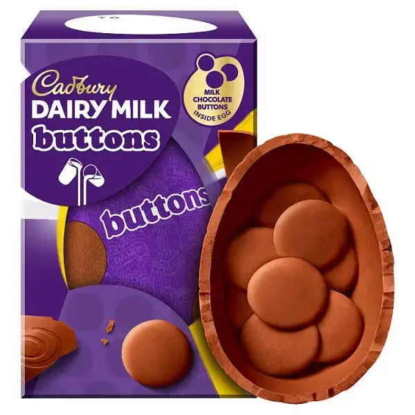 Cadbury Dairy Milk Giant Buttons Chocolate Easter Egg, 96g (Case of 12)  Adomoo
