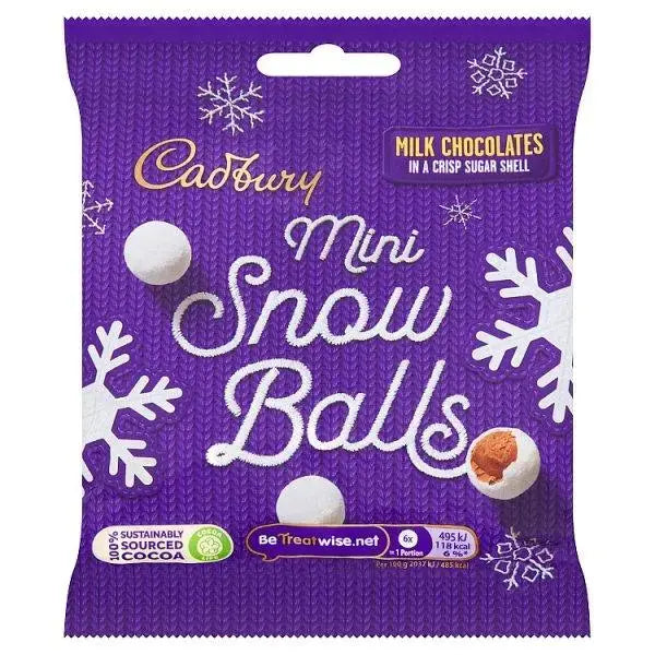 Cadbury Dairy Milk Mini Snowballs Milk Chocolate 80g (Case of 24)  Adomoo
