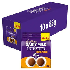 Cadbury Dairy Milk Orange Buttons Chocolate Bag 85g (Case of 10)  Adomoo