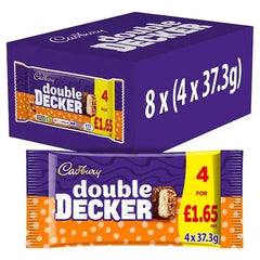 Cadbury Double Decker Chocolate Bar 4 Pack Multipack 149.2g (Case of 8)  Adomoo