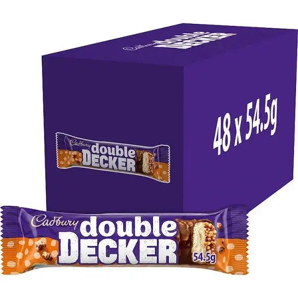 Cadbury Double Decker Chocolate Bar 54.5g (Case of 48)  Adomoo