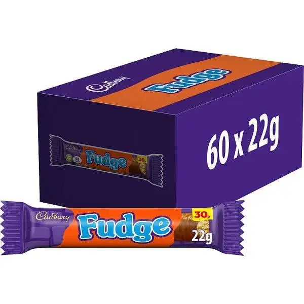 Cadbury Fudge Chocolate Bar 22g (Case of 60)  Adomoo