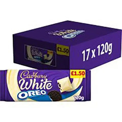 Cadbury Oreo White Chocolate Bar 120g (Case of 17)  Adomoo