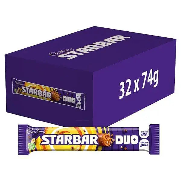 Cadbury Starbar Duo Chocolate Bar 74g (Case of 32)  Adomoo