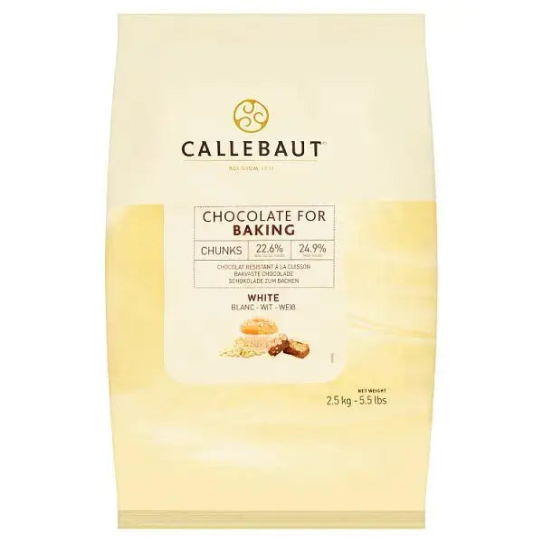 Callebaut Chocolate for Baking Chunks White 2.5kg  Adomoo