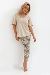 Cana melange shirt, cotton pants womens pajamas  Adomoo