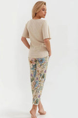 Cana melange shirt, cotton pants womens pajamas  Adomoo