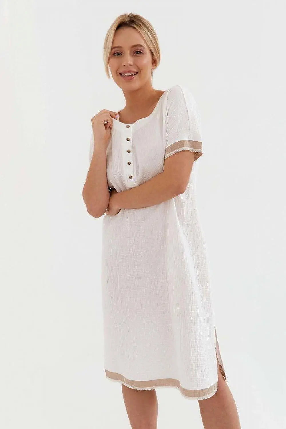 Cana natural cotton fibers womens nightgown  Adomoo