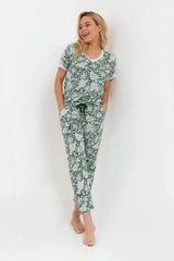 Cana shart and pants flower print womens pajamas  Adomoo