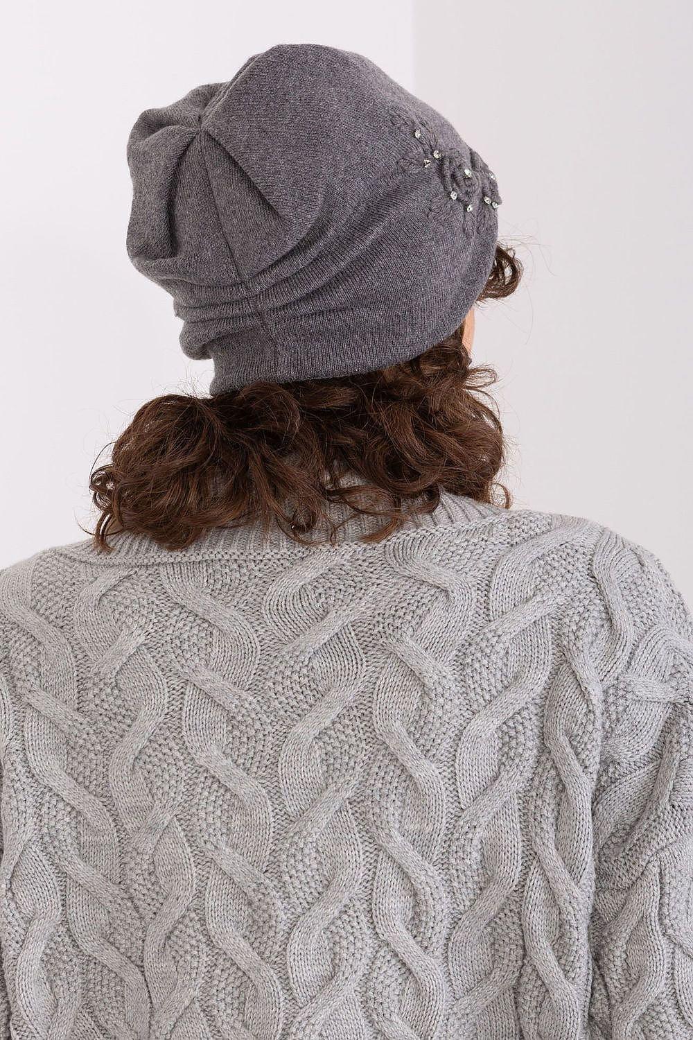 Women's Warm Winter Hat – Smooth Knit with Side Appliqué  Adomoo